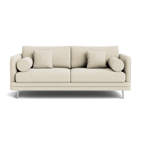 Florence 2 Personers Sofa - Nordic Beige - Inkl. 4 Puder - Elegant & Robust - 190x95x82cm - Sofa, 2 Personers Sofa