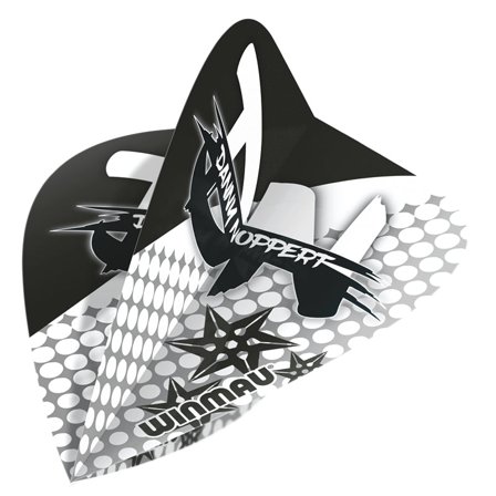 Winmau Darts Flights Danny Noppert Design Black/White Kite 3 Sets Pet Pack (9) Aerodynamic Professional Player Edition
