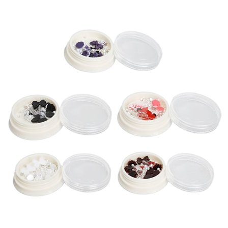 5 lådor blomma fjäril 3D nagelkonst berlocker glänsande dekorativa manikyr berlocker med konstgjorda pärlor