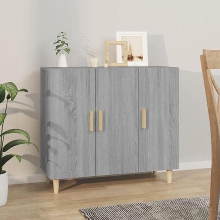 Vidaxl Skänk Grå Sonoma 90x34x80 Cm Konstruerat Trä Grå