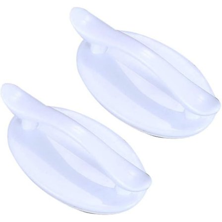 2-pak Moderne Selvklæbende Skabs- og Dørhåndtag, Nem Installation, Hvid