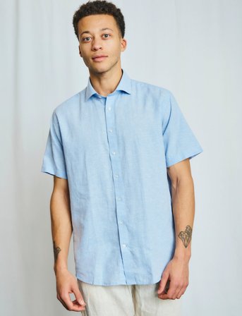 Bruun & Stengade Bs Hauger Casual Modern Fit Shirt - Blue - L