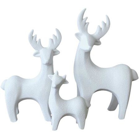 3 stk. stående julefigurer hjort keramikk hjort ornament ferie reinsdyr figurer juleferie hjemmedekor