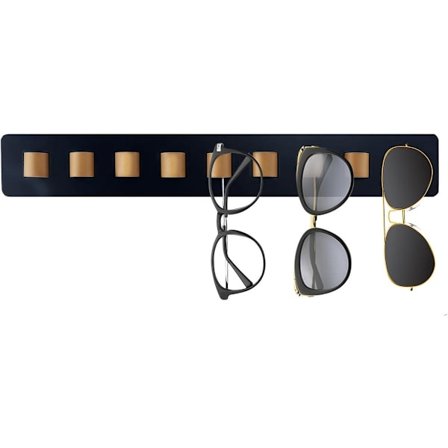 Solbrilleinnfatning - Veggmontert brilleinnfatning - 40x5.5x2.5 cm - Kan holde flere par briller - Tre - Svart