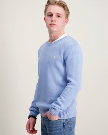 Polo Ralph Lauren Cotton Crewneck Sweater Blau Pullover Jungen - Kids Brand Store