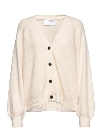 Slfsif Sisse Ls Knit Cardigan B Strikkegenser Cardigan Creme Selected Femme