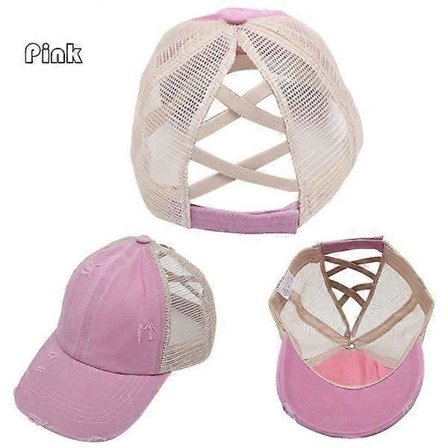 Naisten poninhäntä baseball-lippis, vintage-pesu, säädettävä unisex-verkko baseball-lippis