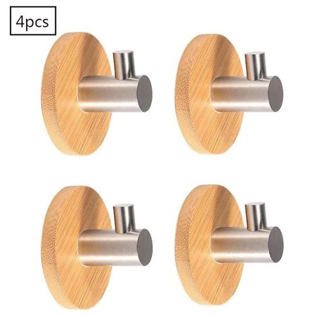 Liimakoukut Bambu ja Ruostumaton Teräs Ultravahva Takkiripustin Pyyhekuivain