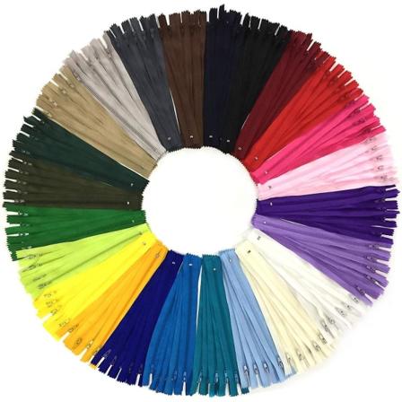 120 stk 20 cm flerfarget nylon spiralglidelåser for søm og håndverk