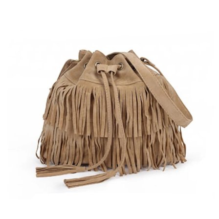 Ny Fashion Naisten Keinonahka Mokkanahka Hapsu Käsilaukku Tupsu Olkalaukku Retro Tyyli Naisten Käsilaukku