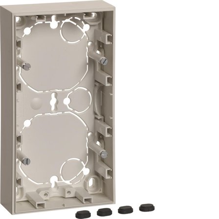 Hager 6310728989 Förhöjningsram låg 2-fack, vit, Strömbrytare & vägguttag