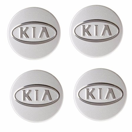 KIA01 - 58MM 4-pakning Navkapsler KIA Sølv