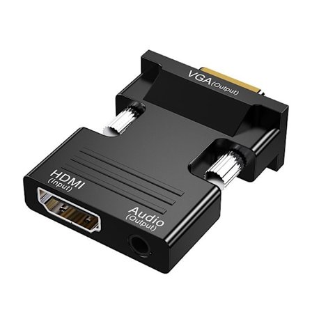 HDMI til VGA-konverter med lydportadapter svart