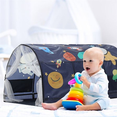 Sengtelt for barn - Himmelseng for enkeltseng, Innendørs lekehus for barn, Pustende sovetelt med nettinggardin for gutter Generisk