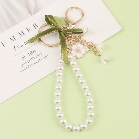 Grön Silk Phone Chain Pearl Phone Chain A A