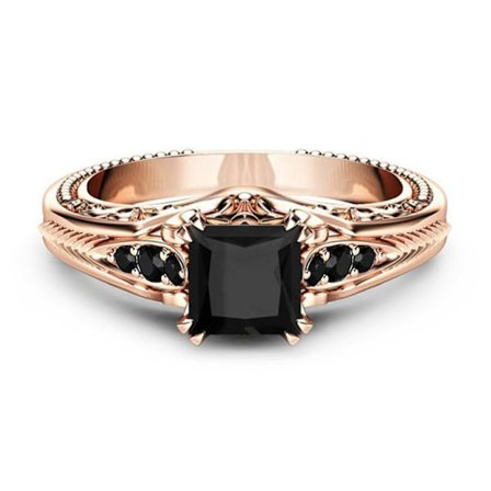 Trendig Kvinnoring Kvadratisk Kubisk Zirkonia Svårt Att Bryta Tillbehör Elegant Fingerring För Bankett