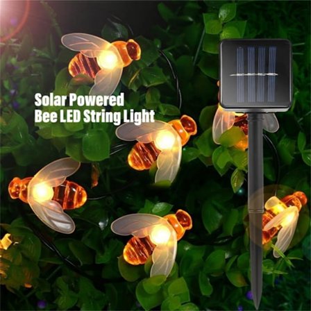 Mordely Solar Powered Söt Honey Bee Led String Light