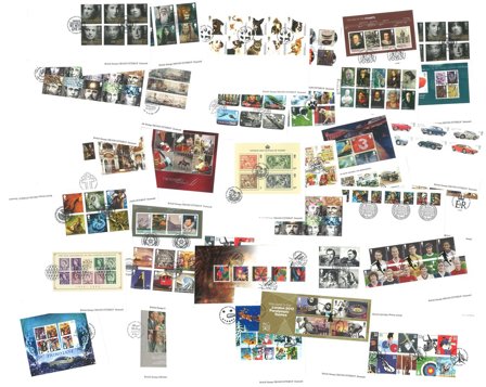 England - 75 kort med luksus-afstemplede frimærker