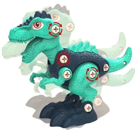 Gør det selv dinosaur legetøj med elektrisk bor skruer og byggeklodser til montage og konstruktion