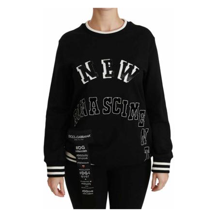 Dolce & Gabbana, Round-neck Knitwear Czarny, Kobieta, Rozmiar: L