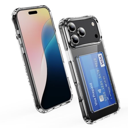 Klart Akryl Stødsikkert Kort Slot Cover Kompatibelt med iPhone 17 Pro