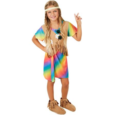Tectake 900202 Maskeraddräkt Hippie Blomsterbarn Multicolor 104 (3-4y)