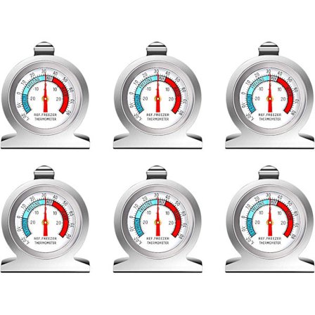 6 st stora rattar i rostfritt stål temperatur kyltermometer
