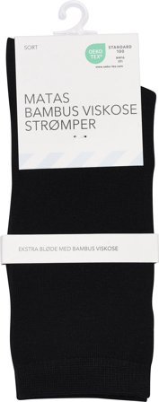 Matas Striber Bambus Viskose Strømpe Sort 37-41, Tøj & Bolig, Strømper, Footies