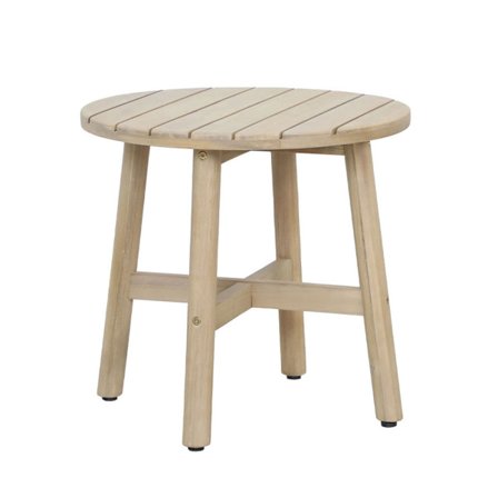 Sofabord i naturligt akacietræ, rundt 50x50x48 cm