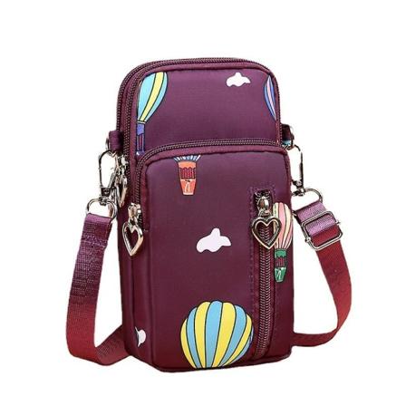 Universal Crossbody Wallet Phone Bag til kvinder Mini skuldertaske til mobiltelefon Kompatibel med iPhone/Samsung Galaxy, 1 stk. - lilla