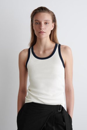 COS Women's Ribbed Tank Top in White