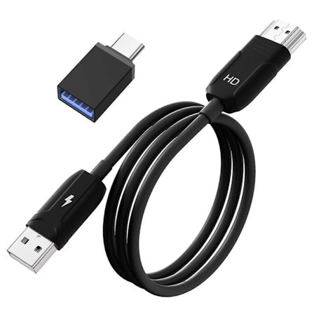 USB-A till HDMI HD Skärmspeglingskabel Trådlös Skärmspeglingsomvandlarkabel med Adapter 70cm