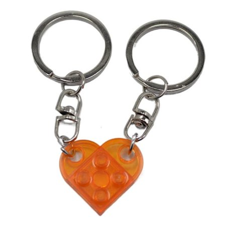 Byggstensnyckelringar Nyckelring ORANGE 5 STK 5 STK