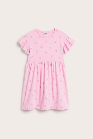 Kappahl | Bomullskjole med kirsebær Lyserosa 110/116 | Lyserosa
