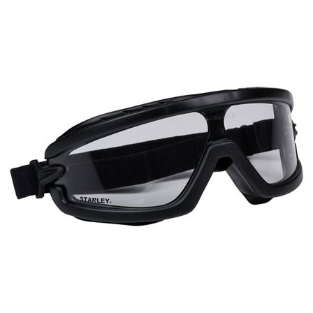 Suojalasit, joissa on svart kehys ja kirkas linssi