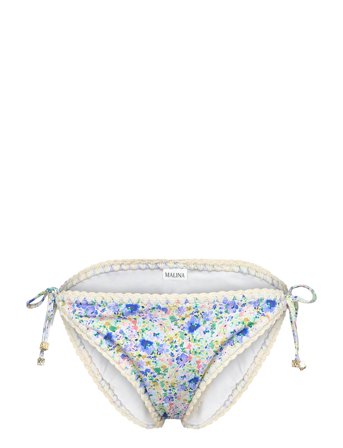 Malina Ally Crochet Trimmed Bikini Bottoms - Blue - L