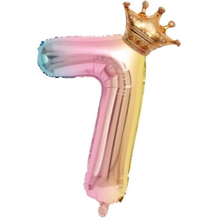Alumiinikalvo 32 tuuman numero (7), kruunu alumiinifolio numeroilmapallo, syntymäpäiväjuhlien koristelu kaasu ja hääpäivä ilmapalloteemajuhlat.
