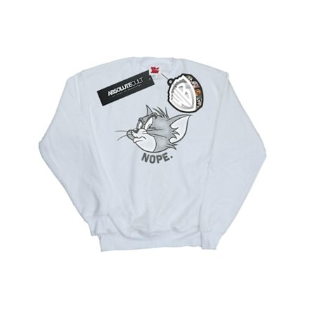 Tom och Jerry Dam/Dam Nope Face Sweatshirt S Vit