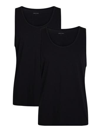 2-Pack Men Bamboo Tank Top Underwear Night & Loungewear Pyjama Tops Svart URBAN QUEST*Betinget Tilbud