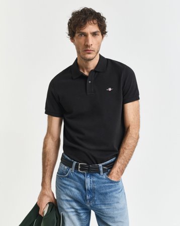 GANT Herren Slim Fit Piqué Poloshirt (4XL) Schwarz Grau