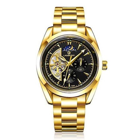 Herre Automatisk Mekanisk Armbåndsur Gylden