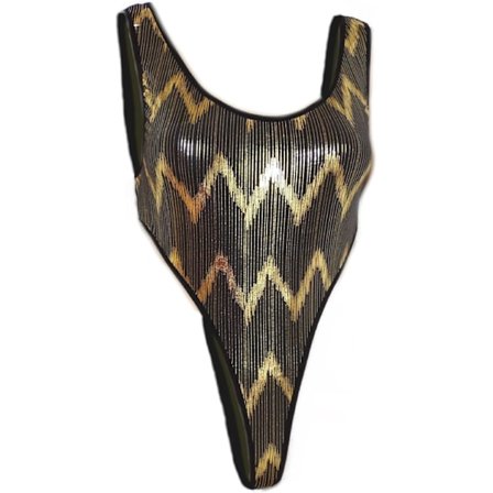 2025 Siste Modell Dame Skinnende Wetlook Body Ryggløs G-streng Undertøy Størrelse: One Size