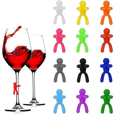 12 kpl söötiä lasimarkkereita, juomien merkkareita, silikoninen viinilasimarkkeri, juomien tunnistamiseen ja koristeluun juhlissa, Versailles