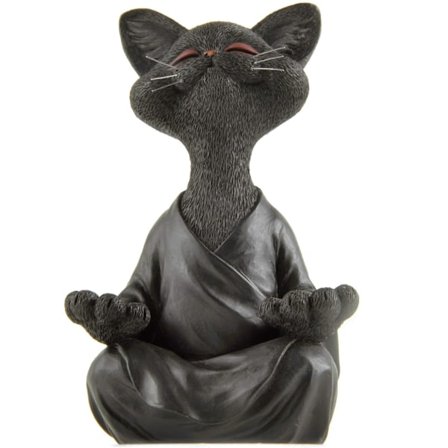 Buddha Katt Statyett Meditation Samlarobjekt, Kattälskarpresenter för Kvinnor, Kattälskarpresenter för Män (FMY)