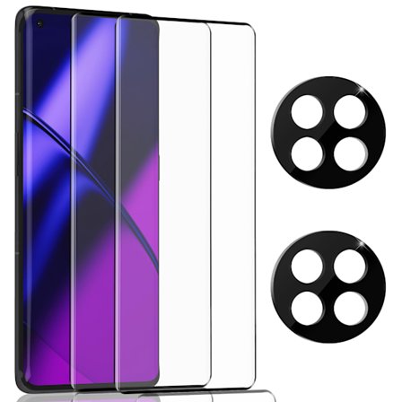 2-Pack Oneplus 11R Skärmskydd & 2-Pack linsskydd - Härdat Glas 9H - Super kvalitet 3D