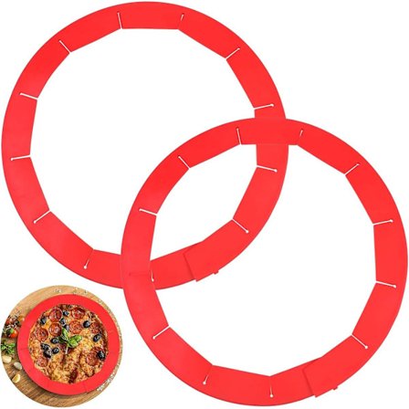 Justerbar kakeformbeskytter BPA-fri matkvalitet silikon kakebeskytter for baking kaker passer 8" til 11,5" felgplater - oppvaskmaskinsikker