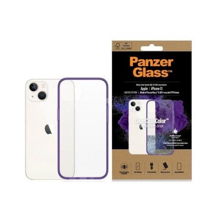 PanzerGlass ClearCase antibakteerinen Military Grade iPhone 13/14/15 - läpinäkyvä violetti