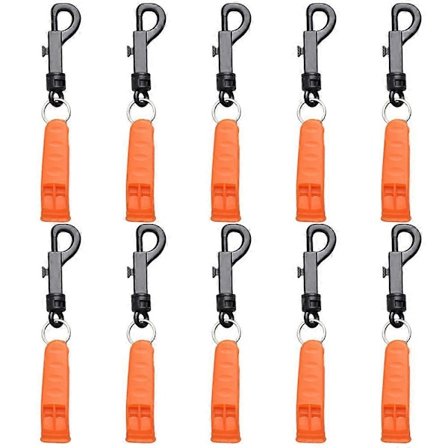 10 stk. fløjte med clips til kajakdykning, nødfløjte, signaleringsenhed, udendørs multi-værktøj