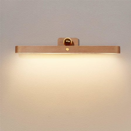 Wall Lamp Wood LED Dimmable With Touch Switch And Battery Wall Light Night Light 360° Rotatable Wall Lamp For Bedroom Kitchen