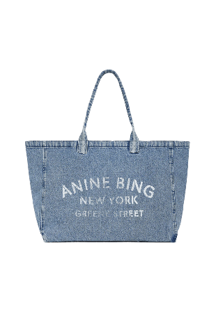 Anine Bing Leo Denim Tote Handväskor Dam Blå ONESIZE